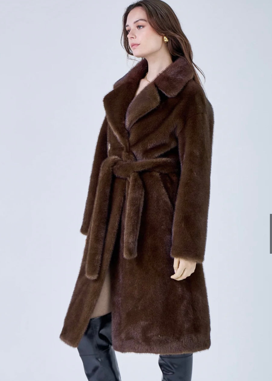 Faux fur coat brown harmony - Afbeelding 2