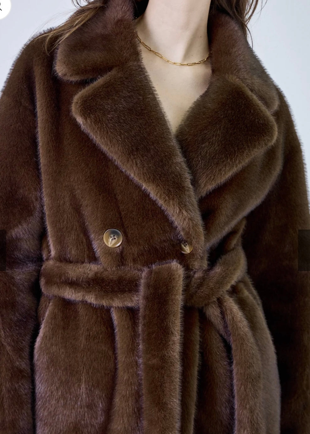 Faux fur coat brown harmony - Afbeelding 3