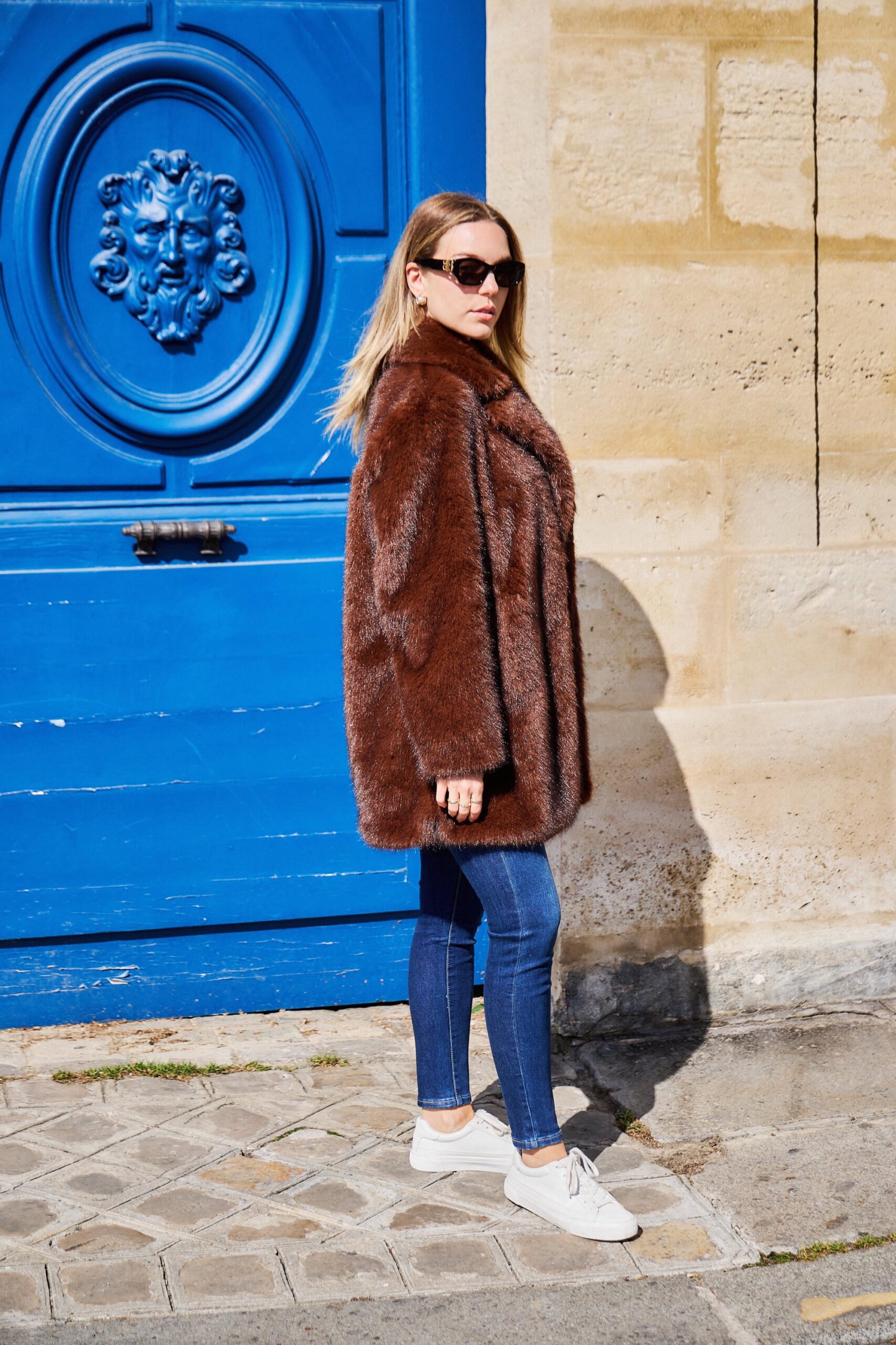 Faux fur coat Anastasia brown - Afbeelding 4