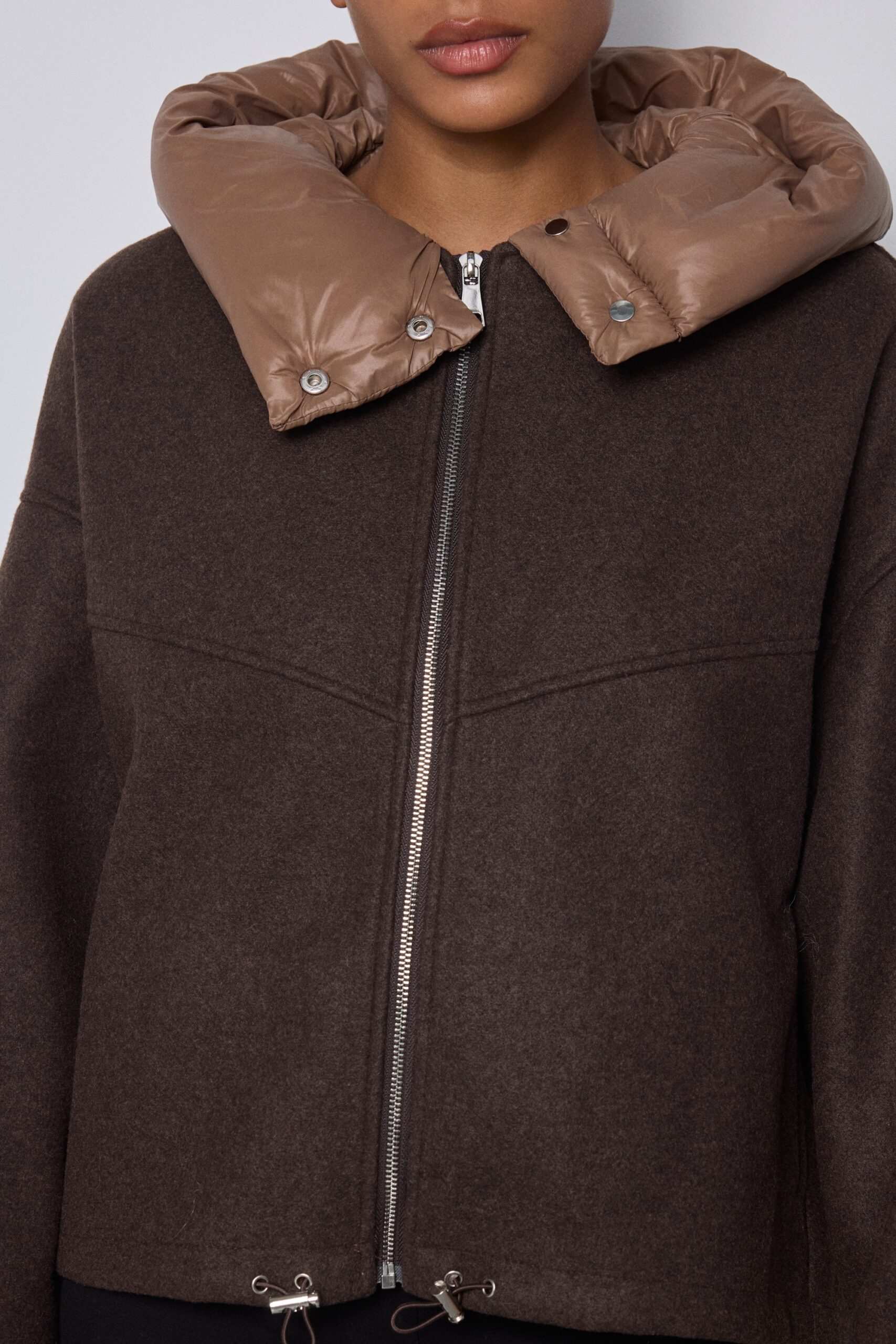 Bomber jacket met capuchon brown - Afbeelding 2