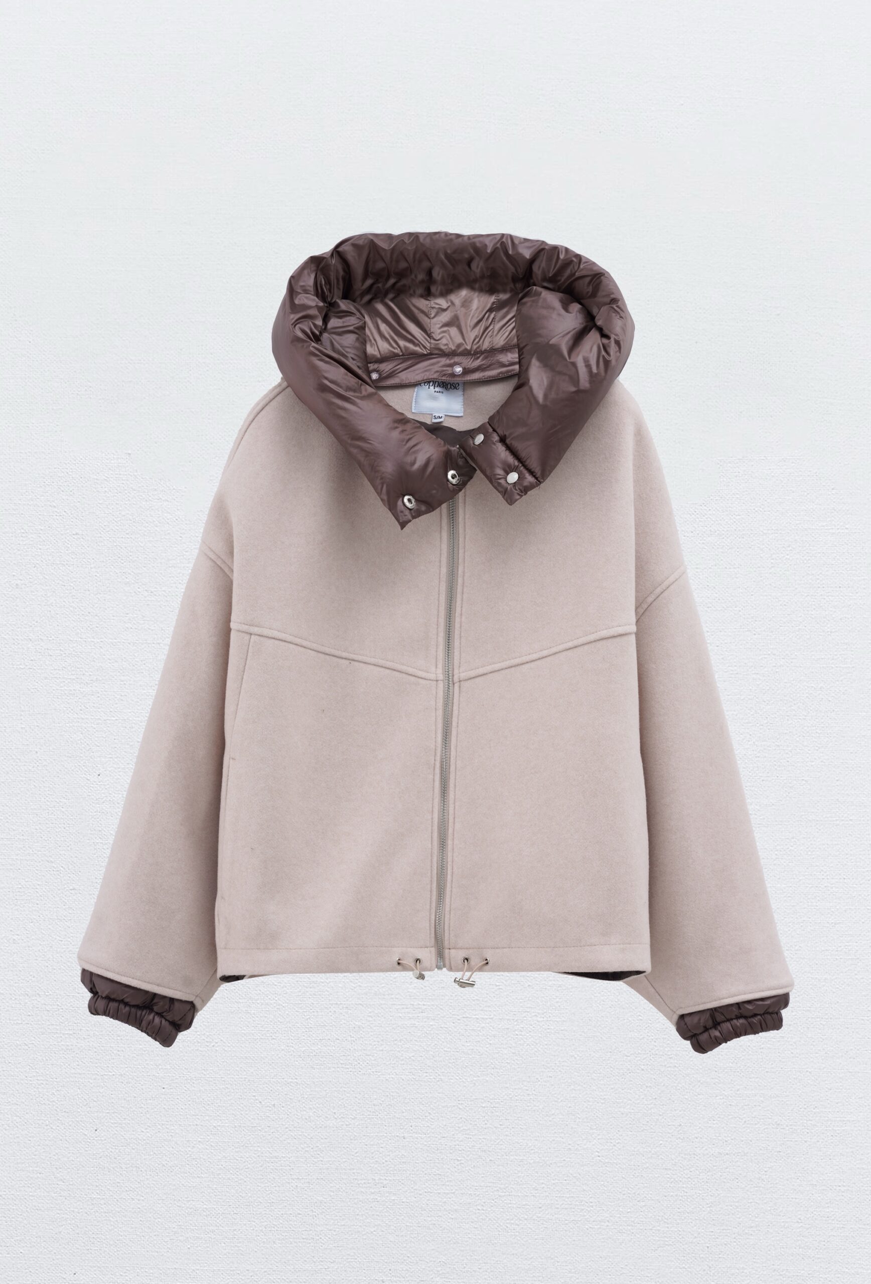Bomber jacket capuchon beige - Afbeelding 2