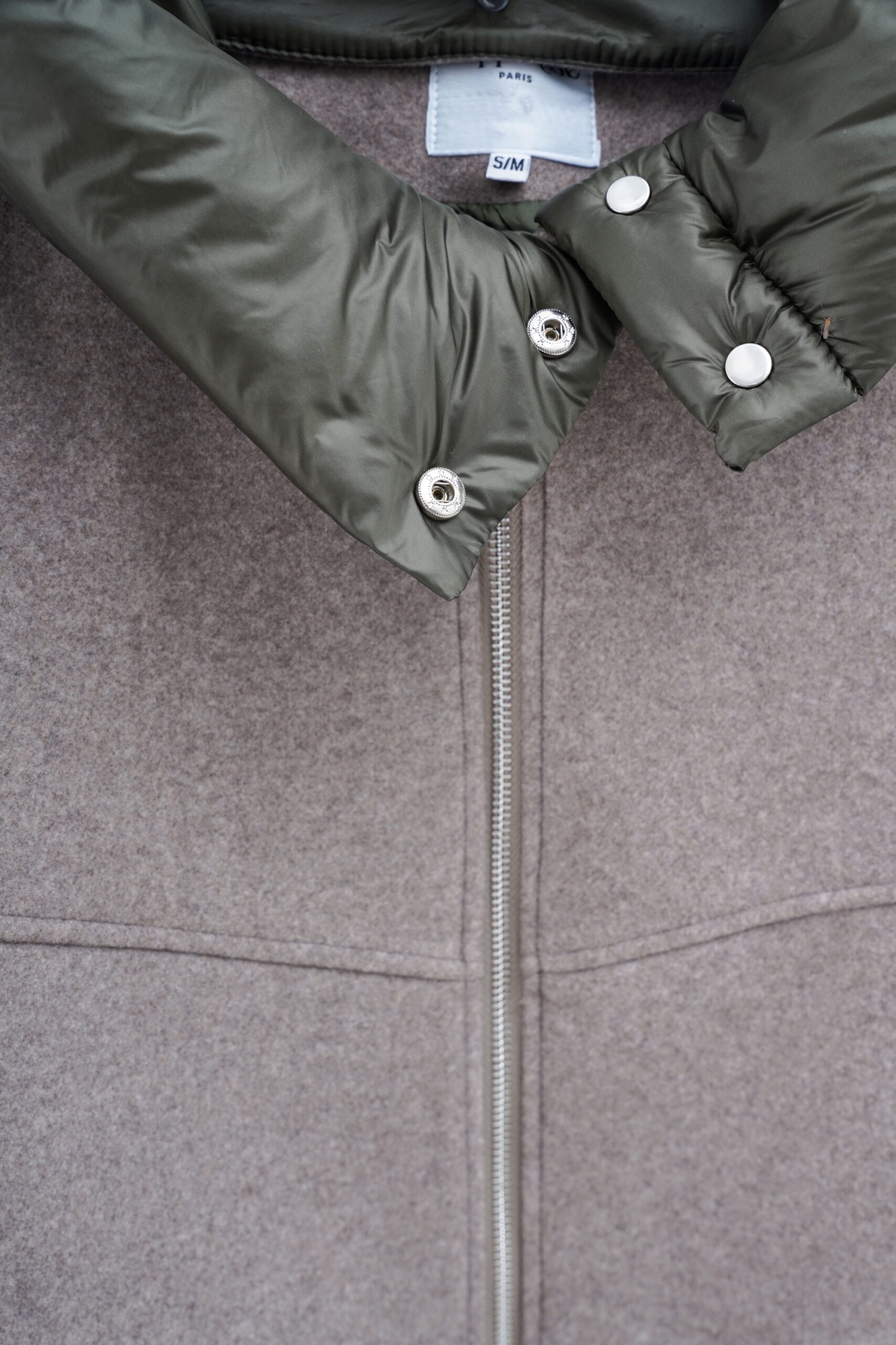 Bomber jacket met capuchon taupe - Afbeelding 3